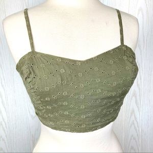 Pins And Needles Crop Top by Urban Outfitters Size Small Green